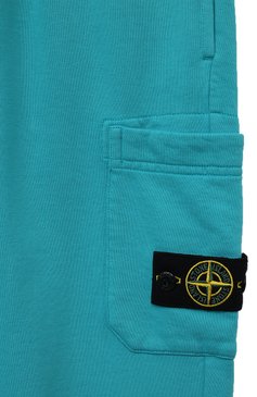 Детские хлопковые джоггеры STONE ISLAND бирюзового цвета, арт. 801661540/10-12 | Фото 3 (Материал сплава: Проставлено; Нос: Не проставлено; Материал внешний: Хлопок; Мальчики Кросс-КТ: Джоггеры-одежда; Ростовка одежда: 10 - 11 лет | 140 - 146см, 13 - 15 лет | 158 см)