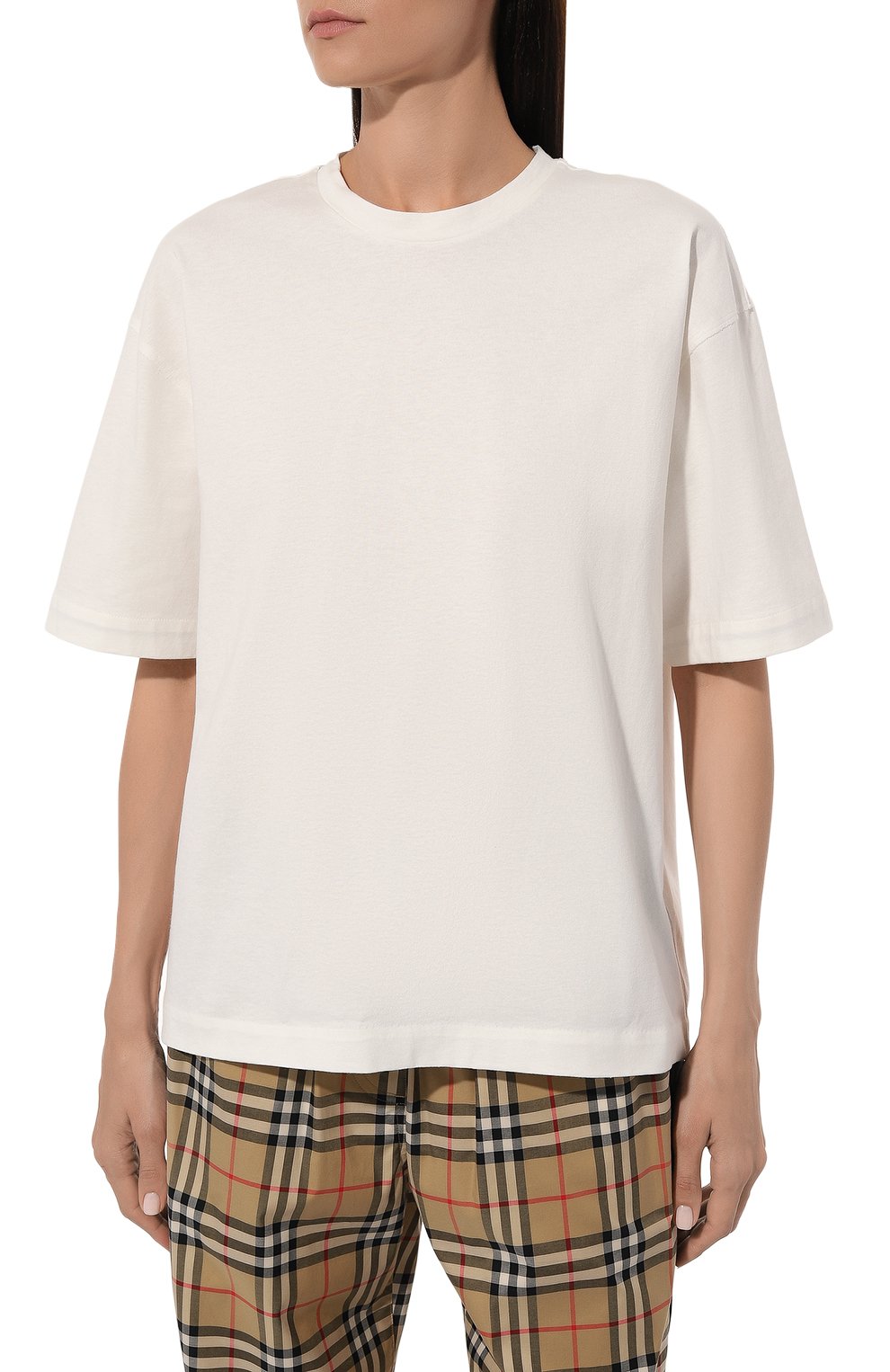 Хлопковая футболка BURBERRY белого цвета по цене 71950 руб., арт. 8084783, фото 3 Хлопковая футболка BURBERRY, арт. 8084783, фото 3