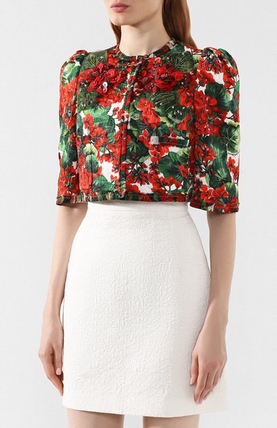 Жакет с принтом DOLCE & GABBANA красного цвета по цене 385500 руб., арт. F28MZZ/HSMY7, фото 3 Жакет с принтом DOLCE & GABBANA, арт. F28MZZ/HSMY7, фото 3