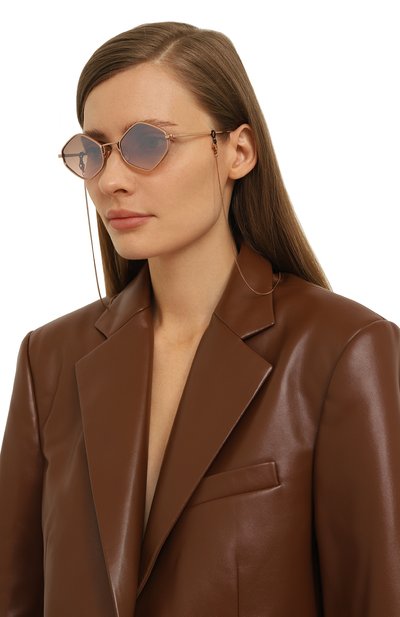 Цепочка для очков CAROLINE ABRAM золотого цвета по цене 4200 руб., арт. CHAINETTE TRI0 METALL SINGLE BR0WN, фото 2 Цепочка для очков CAROLINE ABRAM, арт. CHAINETTE TRI0 METALL SINGLE BR0WN, фото 2