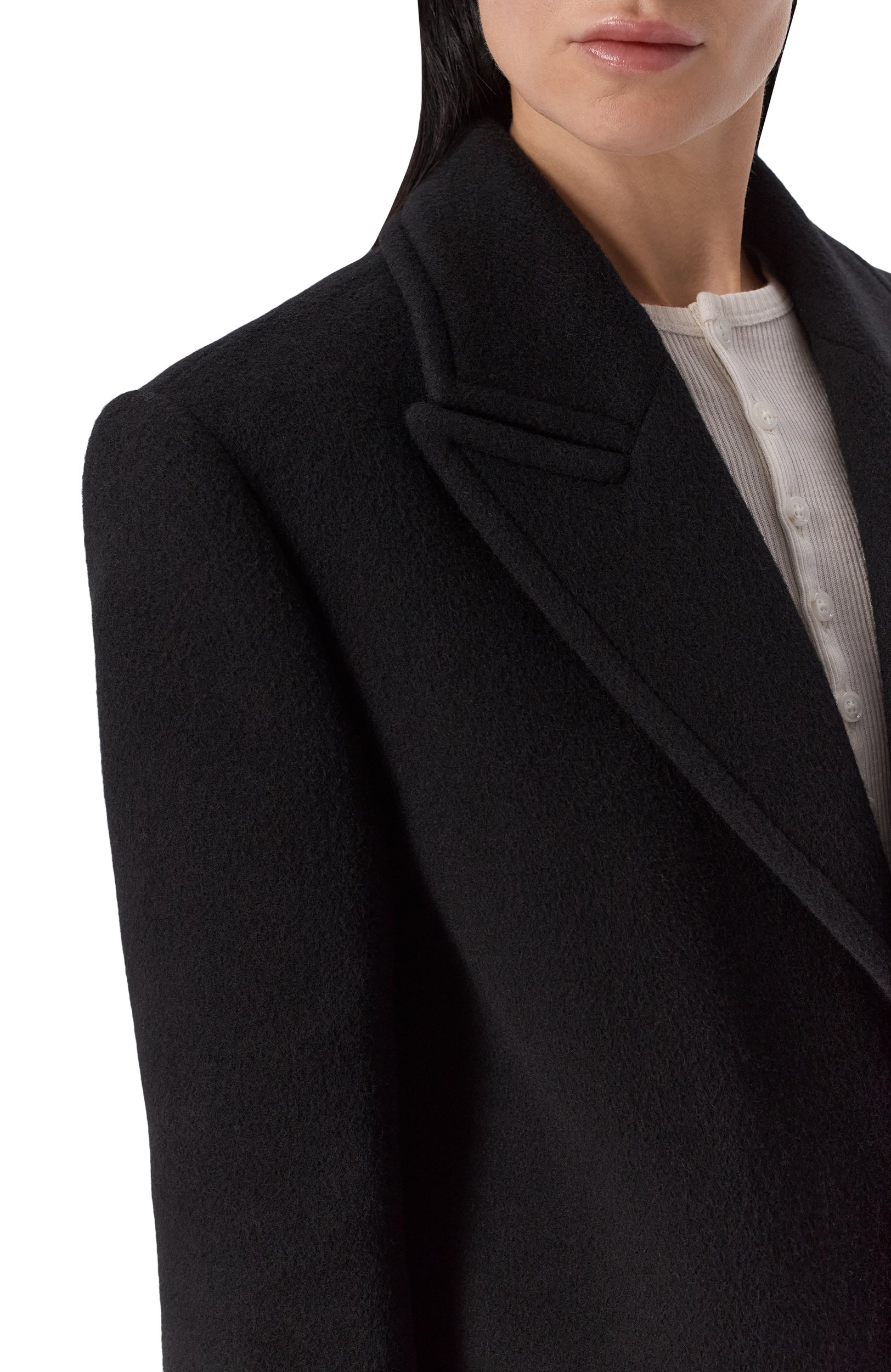 Шерстяное пальто ANN DEMEULEMEESTER черного цвета по цене 284500 руб., арт. B0014262/FA510, фото 5 Шерстяное пальто ANN DEMEULEMEESTER, арт. B0014262/FA510, фото 5