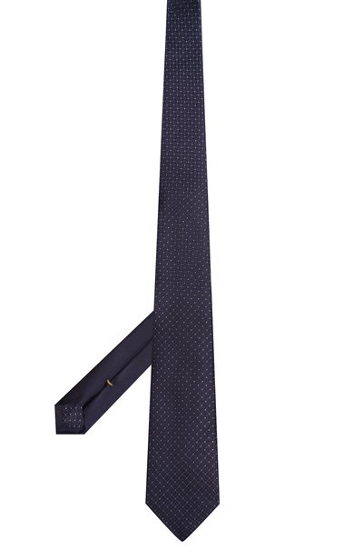 Шелковый галстук CANALI темно-синего цвета по цене 51500 руб., арт. 96/HJ04746, фото 3 Шелковый галстук CANALI, арт. 96/HJ04746, фото 3