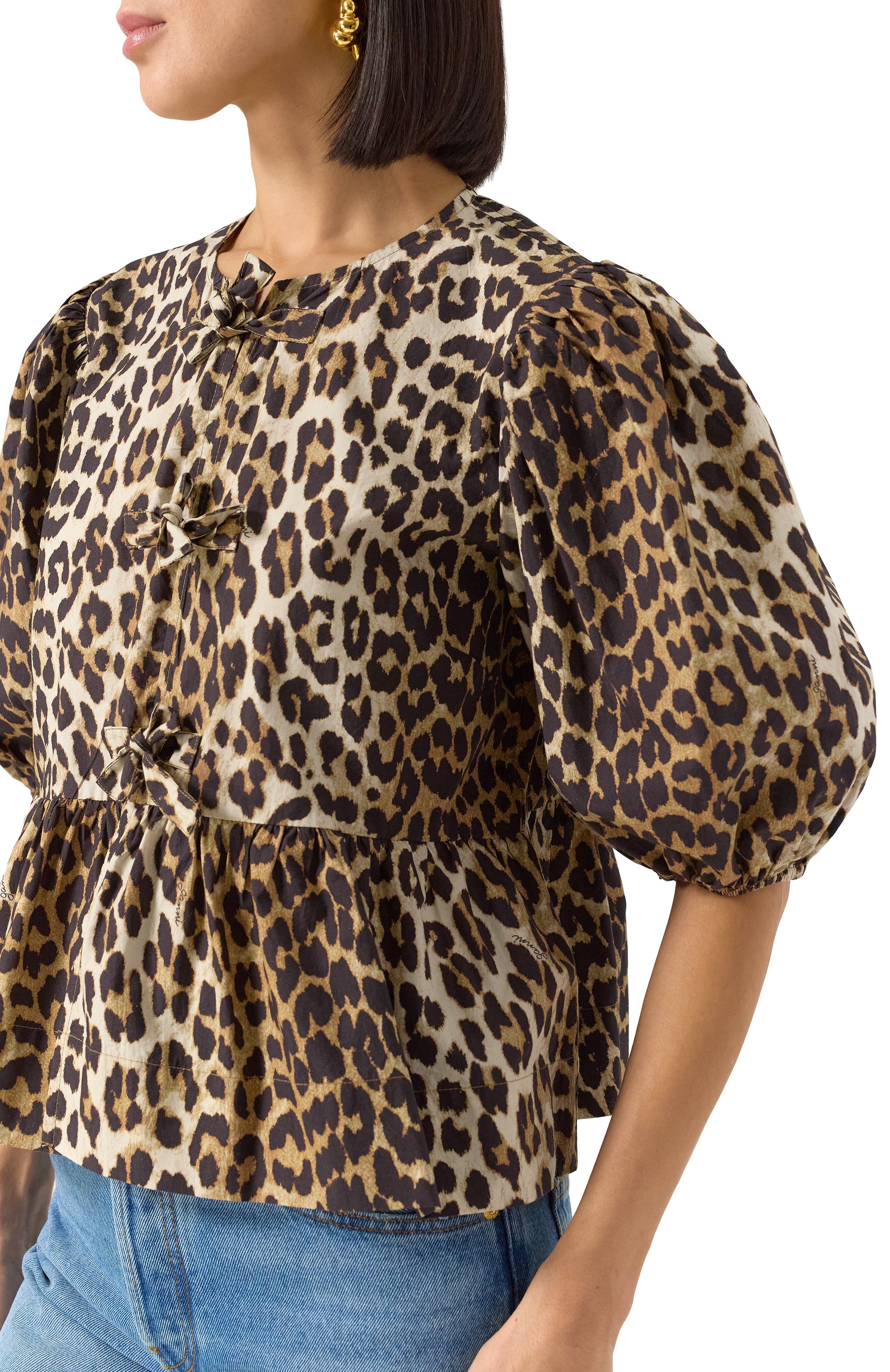 Хлопковая блузка GANNI, арт. F9116, фото 5