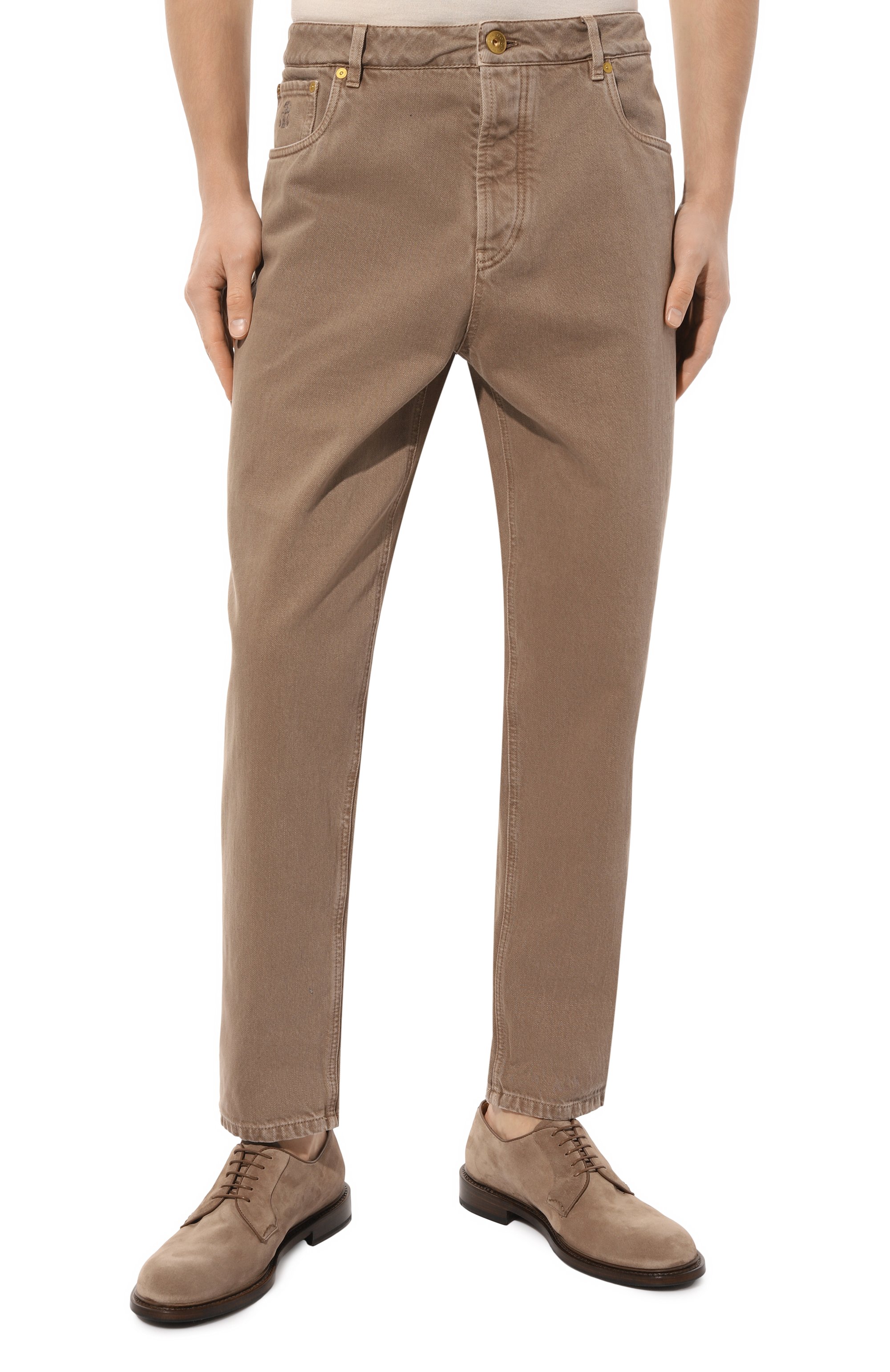 Джинсы straight fit BRUNELLO CUCINELLI темно-бежевого цвета по цене 94150 руб., арт. M262PB2275, фото 3 Джинсы straight fit BRUNELLO CUCINELLI, арт. M262PB2275, фото 3