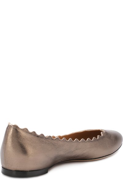 Балетки lauren из металлизированной кожи CHLOÉ, арт. CHC16U16070, фото 4