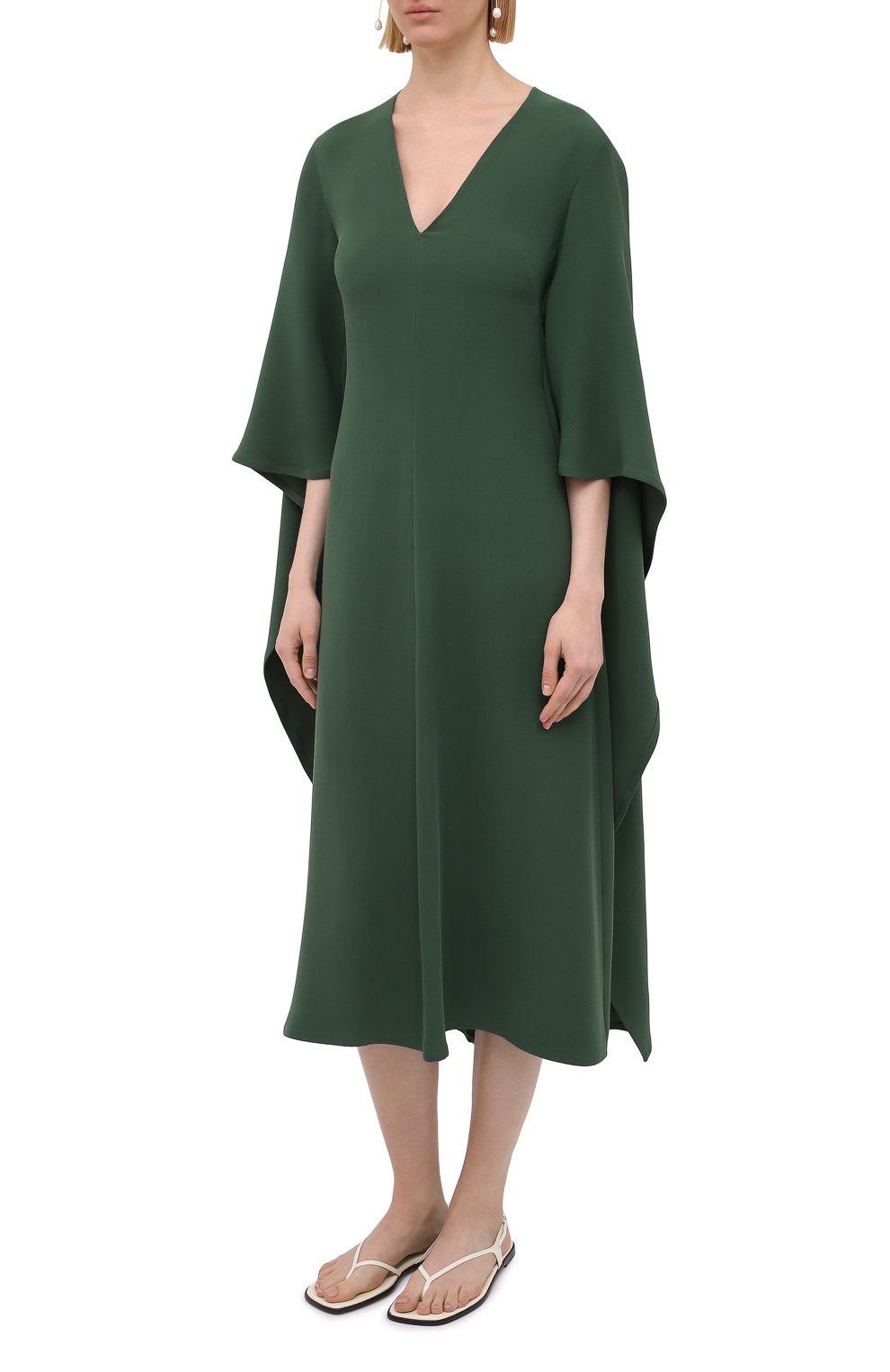 Шелковое платье VALENTINO зеленого цвета по цене 529000 руб., арт. VB3VAUP51MM, фото 3 Шелковое платье VALENTINO, арт. VB3VAUP51MM, фото 3