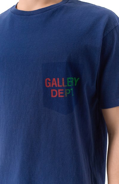 Хлопковая футболка GALLERY DEPT. синего цвета по цене 47550 руб., арт. BT-10303, фото 5 Хлопковая футболка GALLERY DEPT., арт. BT-10303, фото 5