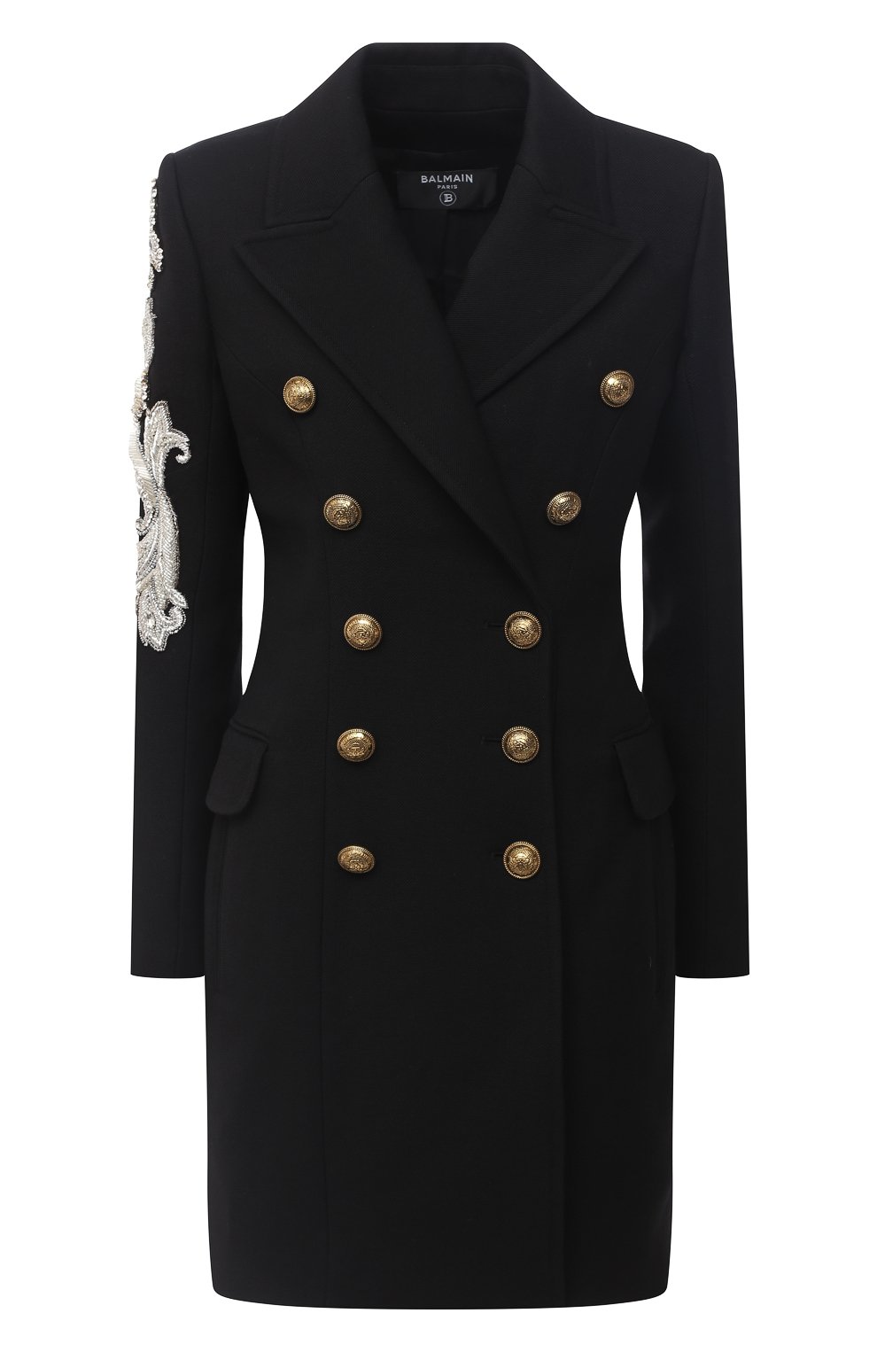 Шерстяное пальто BALMAIN черного цвета по цене 394000 руб., арт. UF19572/P050, фото 1 Шерстяное пальто BALMAIN, арт. UF19572/P050, фото 1