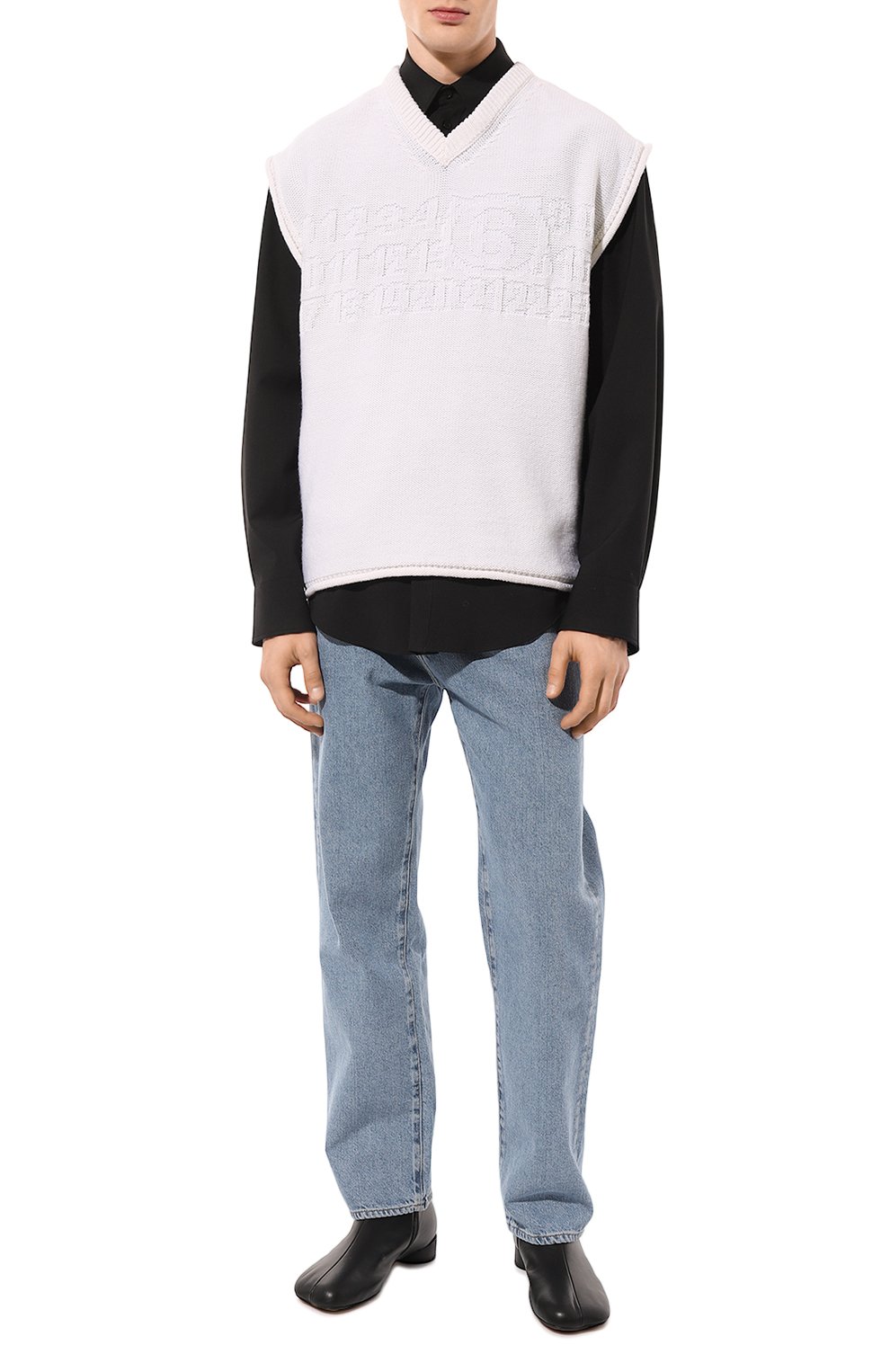 Кожаные сапоги MM6 черного цвета по цене 59150 руб., арт. S59WU0237/P3628, фото 2 Кожаные сапоги MM6, арт. S59WU0237/P3628, фото 2