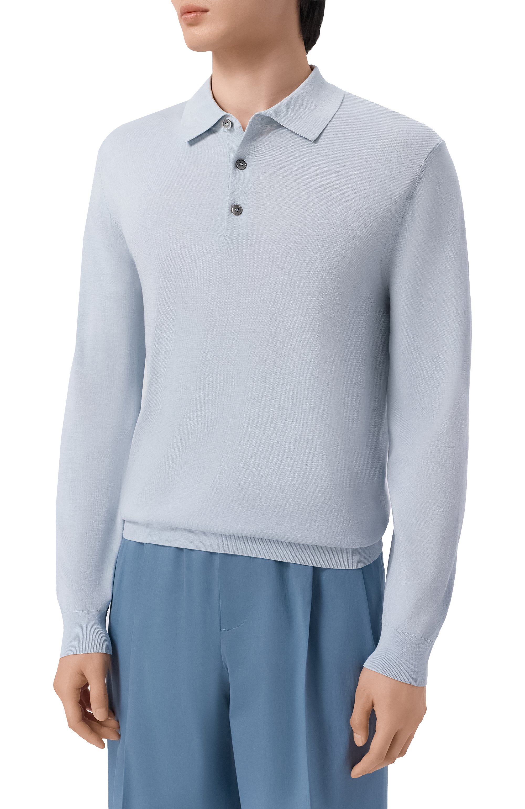 Поло из шелка и хлопка 12 STOREEZ, арт. 136309, фото 3