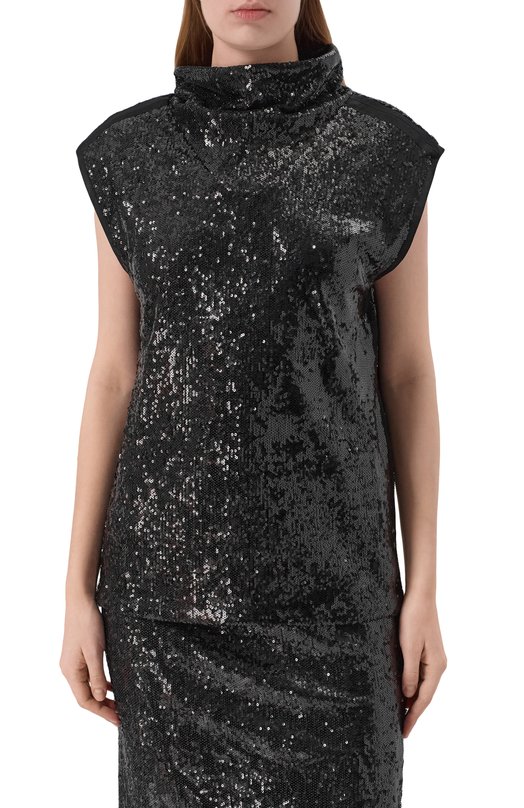 Топ с отделкой пайетками BOSS 50548011 Чёрный  50548011 Фото 3