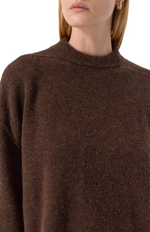 Шерстяной свитер Rick Owens RP02E4655/KWP Коричневый  RP02E4655/KWP Фото 5