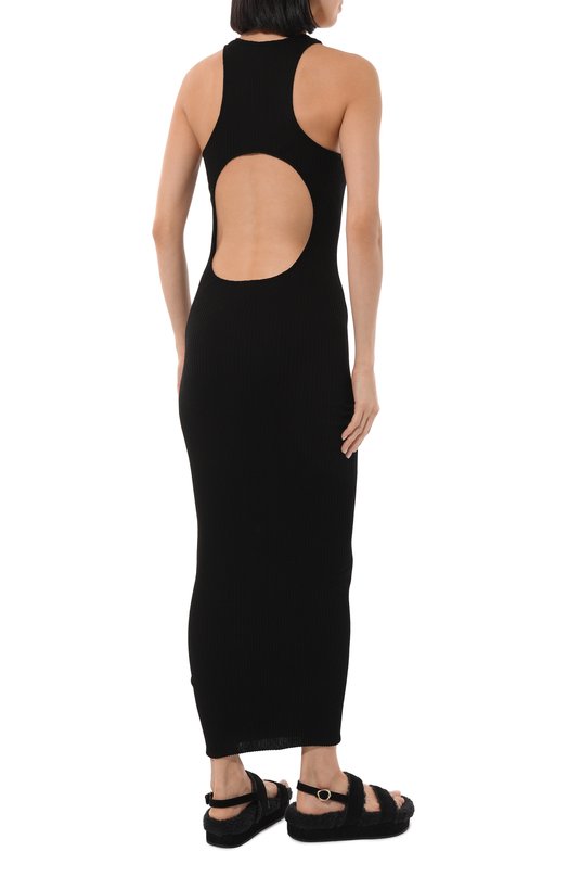 Платье из хлопка и шелка Amiri AWDRCA1012 Чёрный  AWDRCA1012 Фото 4