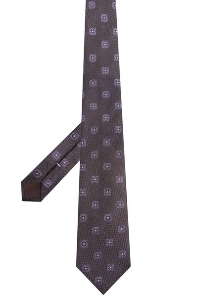 Шелковый галстук CANALI темно-коричневого цвета по цене 21450 руб., арт. 18/HJ04711, фото 3 Шелковый галстук CANALI, арт. 18/HJ04711, фото 3