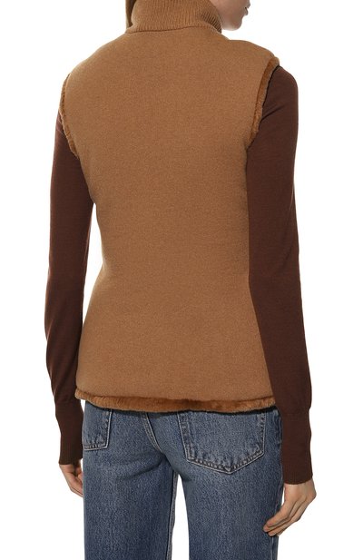 Двусторонний жилет из меха норки и шерсти викуньи LORO PIANA, арт. FAC5715_, фото 4