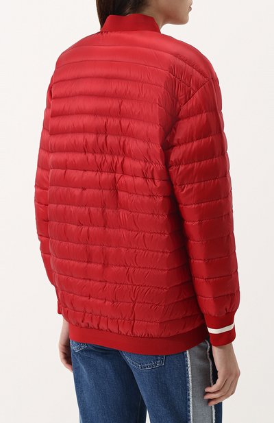 Удлиненный стеганый пуховик с манжетами MONCLER красного цвета по цене 69100 руб., арт. D1-093-46336-99-53048, фото 4 Удлиненный стеганый пуховик с манжетами MONCLER, арт. D1-093-46336-99-53048, фото 4