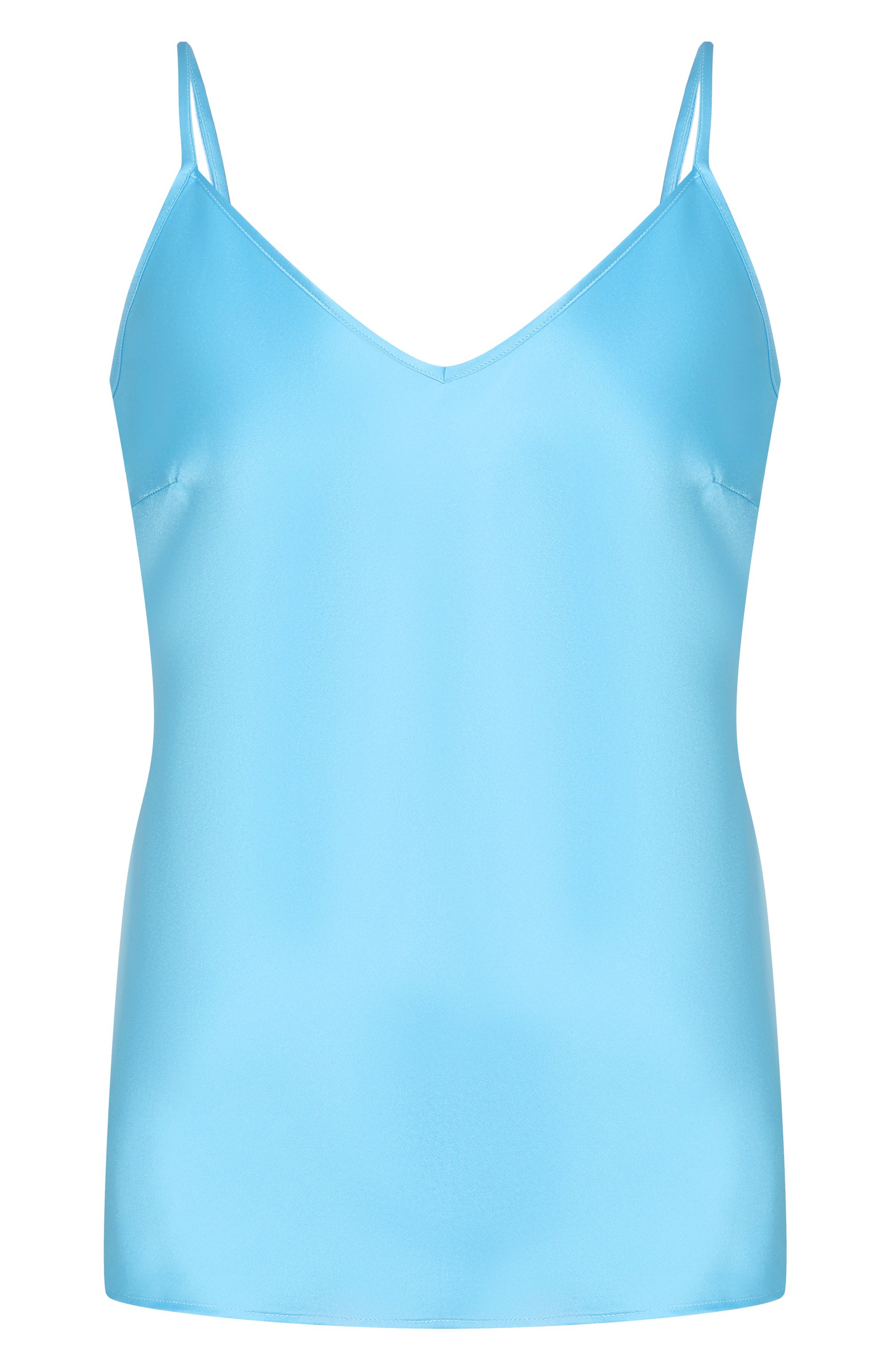 Атласный топ YANINA голубого цвета по цене 47040 руб., арт. T-3069B, фото 1 Атласный топ YANINA, арт. T-3069B, фото 1