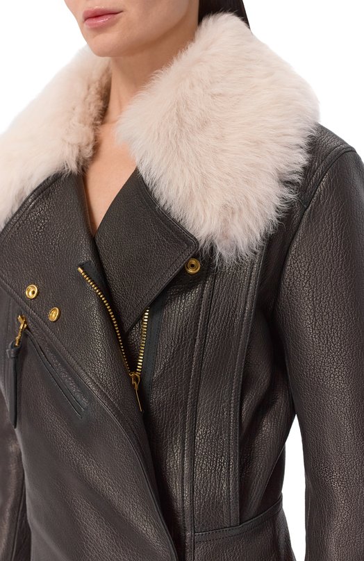 Кожаная куртка Balmain GF1TD215/LE31 Чёрный  GF1TD215/LE31 Фото 5