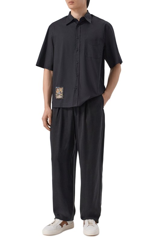 Хлопковая рубашка Laneus S6LAMASI119 Чёрный  S6LAMASI119 Фото 2