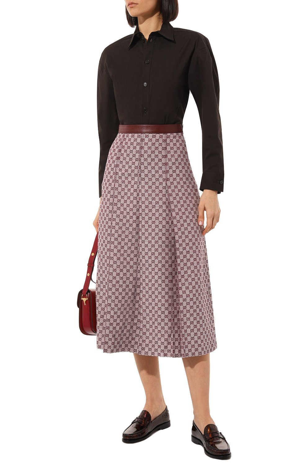Юбка GUCCI коричневого цвета по цене 187200 руб., арт. 676554 Z8AWF, фото 2 Юбка GUCCI, арт. 676554 Z8AWF, фото 2