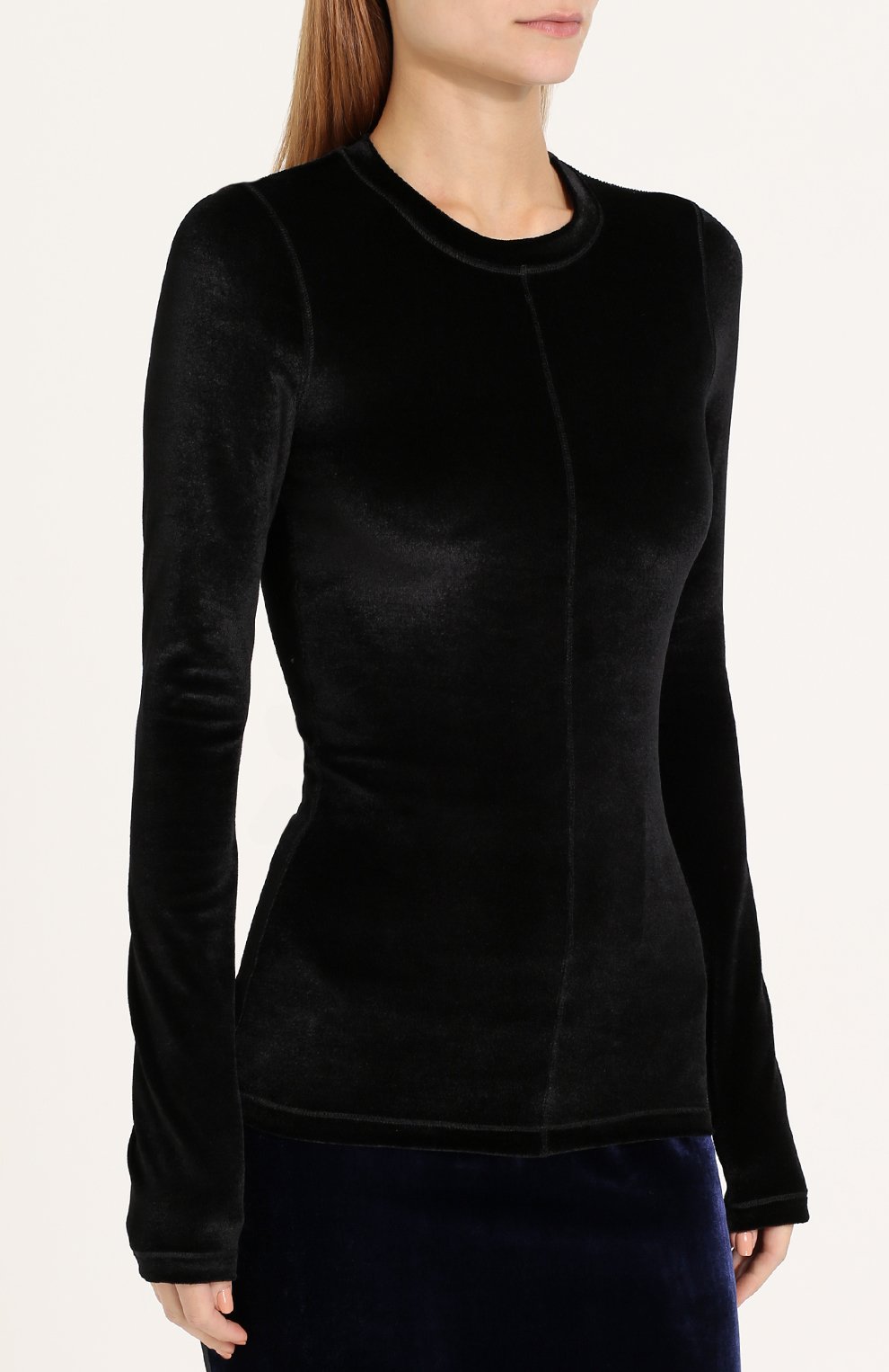 Бархатный пуловер TOM FORD черного цвета по цене 79950 руб., арт. TSJ196-FAX227, фото 3 Бархатный пуловер TOM FORD, арт. TSJ196-FAX227, фото 3