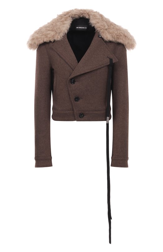 Шерстяная куртка Ann Demeulemeester B0013589/FA674 Коричневый B0013589/FA674