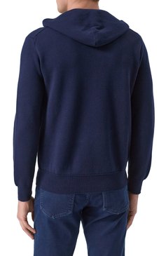 Мужской худи CANALI темно-синего цвета, арт. C1076/MK02276 | Фото 4 (Длина (для топов): Стандартные; Рукава: Длинные; Мужское Кросс-КТ: Худи-одежда; Принт: Без принта; Стили: Кэжуэл; Материал внешний: Хлопок, Синтетический материал)