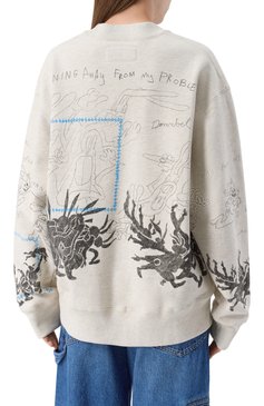Женский хлопковый свитшот DOMREBEL светло-серого цвета, арт. H0PS SWEATSHIRT | Фото 4 (Материал сплава: Проставлено; Длина (для топов): Стандартные; Рукава: Длинные; Драгоценные камни: Проставлено; Женское Кросс-КТ: Свитшот-одежда; Стили: Кэжуэл; Материал внешний: Хлопок)