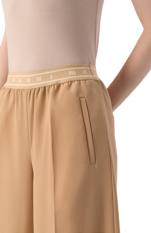 Шерстяные брюки Marni PAMA0604A0/UTWA32 Бежевый  PAMA0604A0/UTWA32 Фото 5