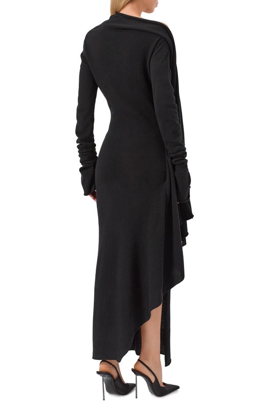 Шерстяное платье Ann Demeulemeester B0013182/KN073 Чёрный  B0013182/KN073 Фото 4