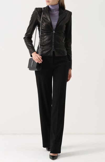 Приталенная кожаная куртка с v-образным вырезом TOM FORD, арт. GIL354-LEX162, фото 2