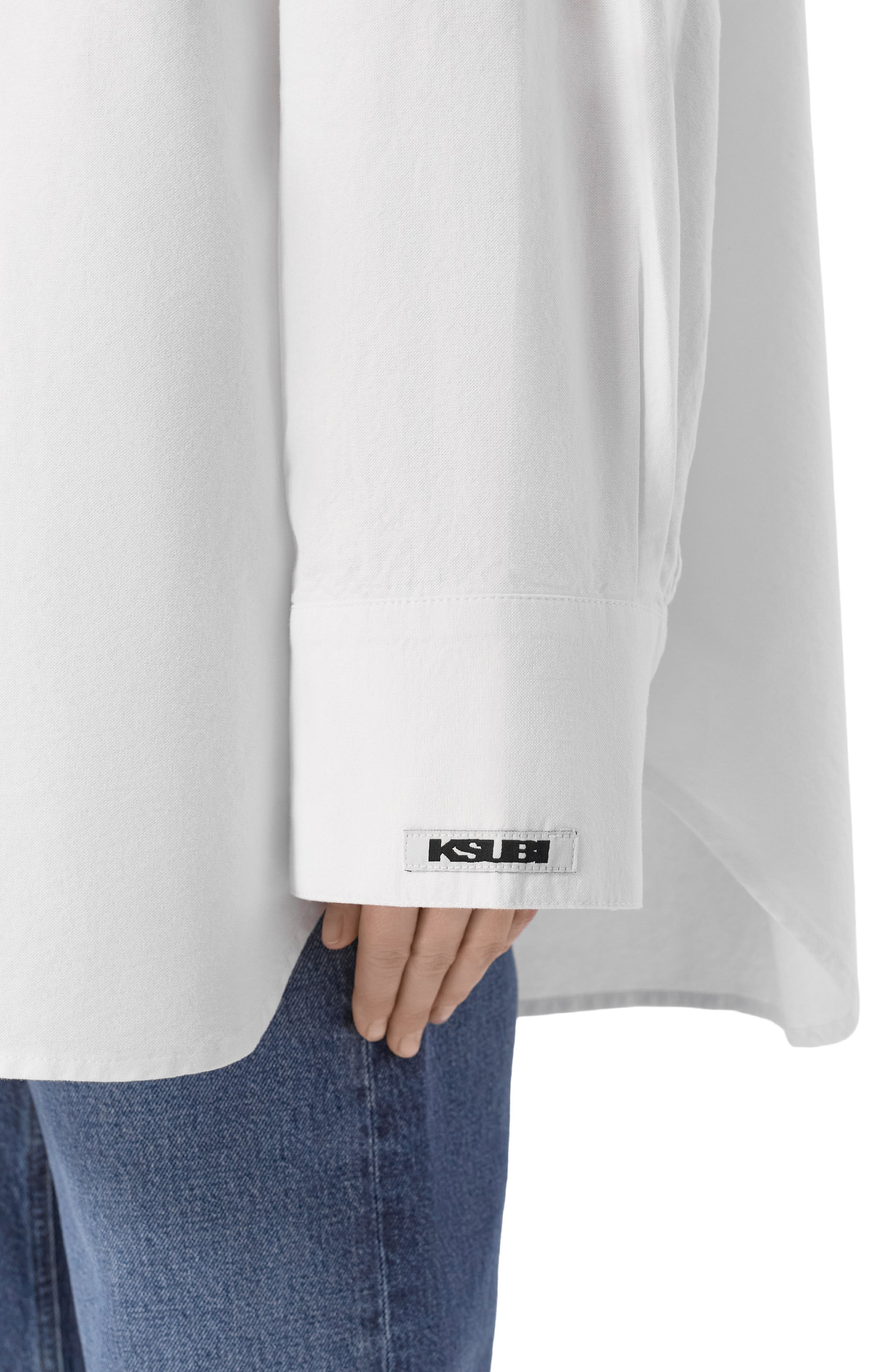 Хлопковая рубашка KSUBI белого цвета по цене 26200 руб., арт. WEX24SH007, фото 5 Хлопковая рубашка KSUBI, арт. WEX24SH007, фото 5