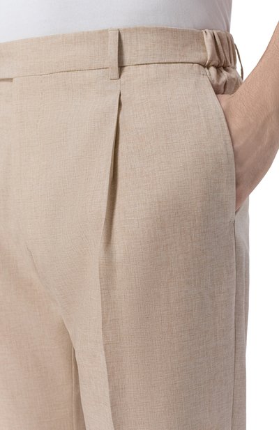 Брюки из шерсти и хлопка ANDREA CAMPAGNA бежевого цвета по цене 59950 руб., арт. XRETR0L0NG/GB1866, фото 5 Брюки из шерсти и хлопка ANDREA CAMPAGNA, арт. XRETR0L0NG/GB1866, фото 5