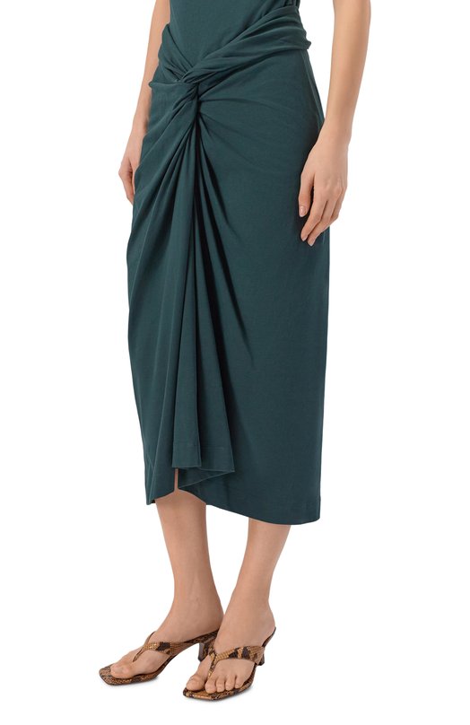 Хлопковая юбка Dries Van Noten 011109/3603 Зелёный  011109/3603 Фото 3