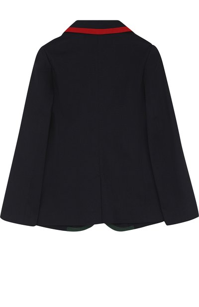 Однобортный пиджак из хлопка с контрастной отделкой GUCCI, арт. 499560/XBC97, фото 2