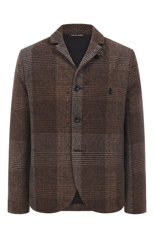 Шерстяной пиджак Hannes Roether TRA32IL.7081 Коричневый TRA32IL.7081