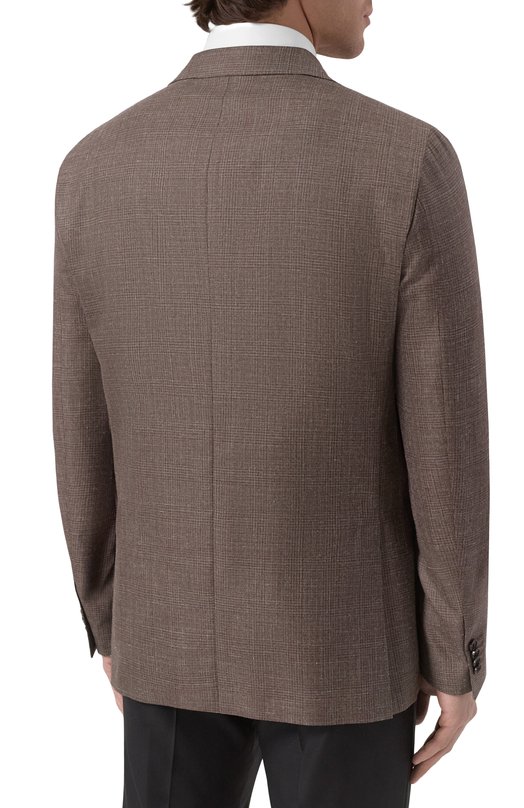 Пиджак из шерсти и шелка Corneliani 25X009-2516206 Коричневый  25X009-2516206 Фото 6