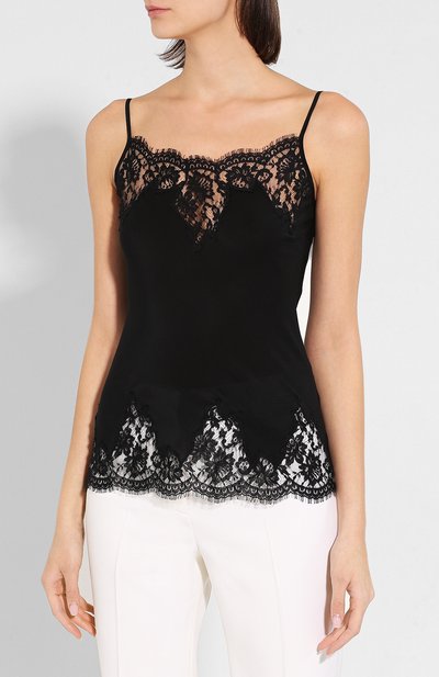 Шелковый топ ERMANNO ERMANNO SCERVINO черного цвета по цене 51500 руб., арт. 46T T029 CDC, фото 3 Шелковый топ ERMANNO ERMANNO SCERVINO, арт. 46T T029 CDC, фото 3
