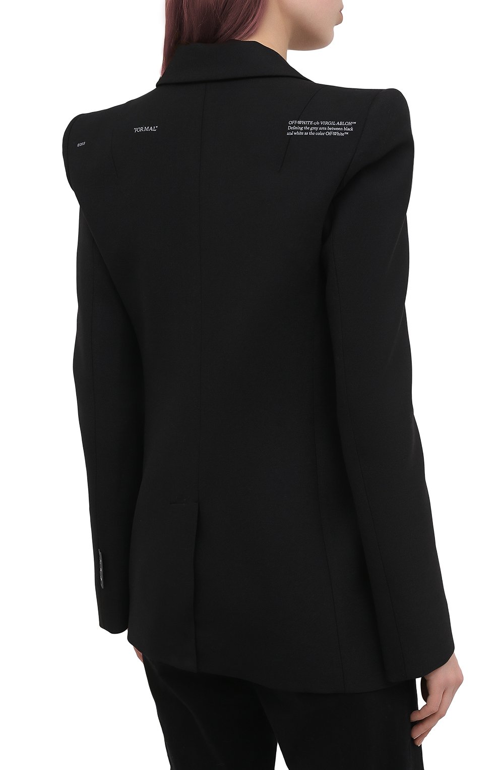 Жакет OFF-WHITE черного цвета по цене 120500 руб., арт. 0WEF059R21FAB001, фото 4 Жакет OFF-WHITE, арт. 0WEF059R21FAB001, фото 4