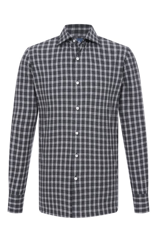 Хлопковая рубашка Finamore 1925 NAP0LI/A5093 Серый NAP0LI/A5093