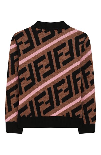 Шерстяной кардиган FENDI коричневого цвета по цене 34200 руб., арт. JFG050/A8L7/3A-5A, фото 2 Шерстяной кардиган FENDI, арт. JFG050/A8L7/3A-5A, фото 2