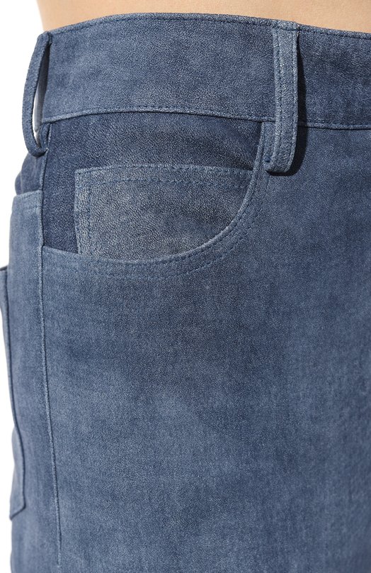 Замшевые брюки DROMe Голубой, фото 5