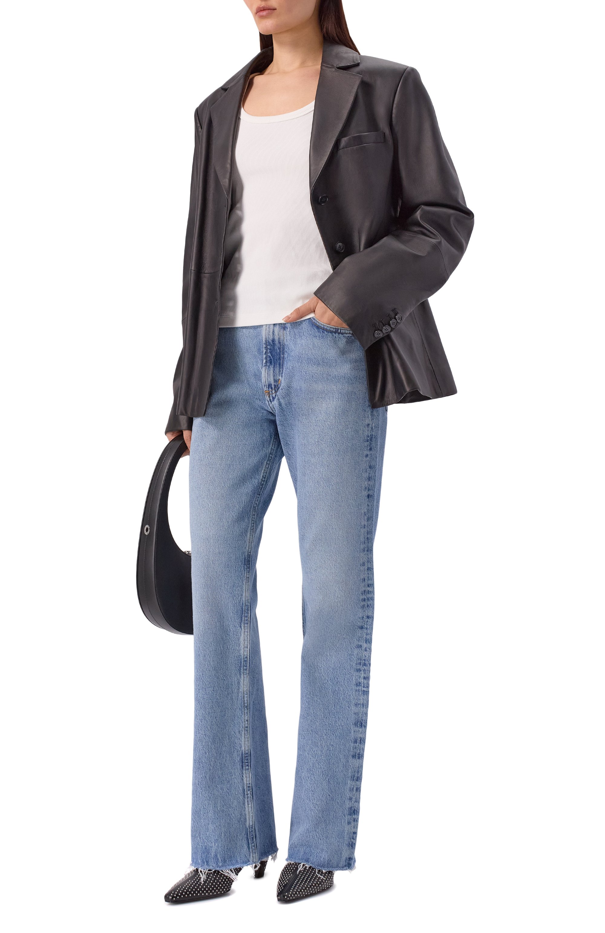 Джинсы leena AGOLDE голубого цвета по цене 52400 руб., арт. A218-1206, фото 2 Джинсы leena AGOLDE, арт. A218-1206, фото 2