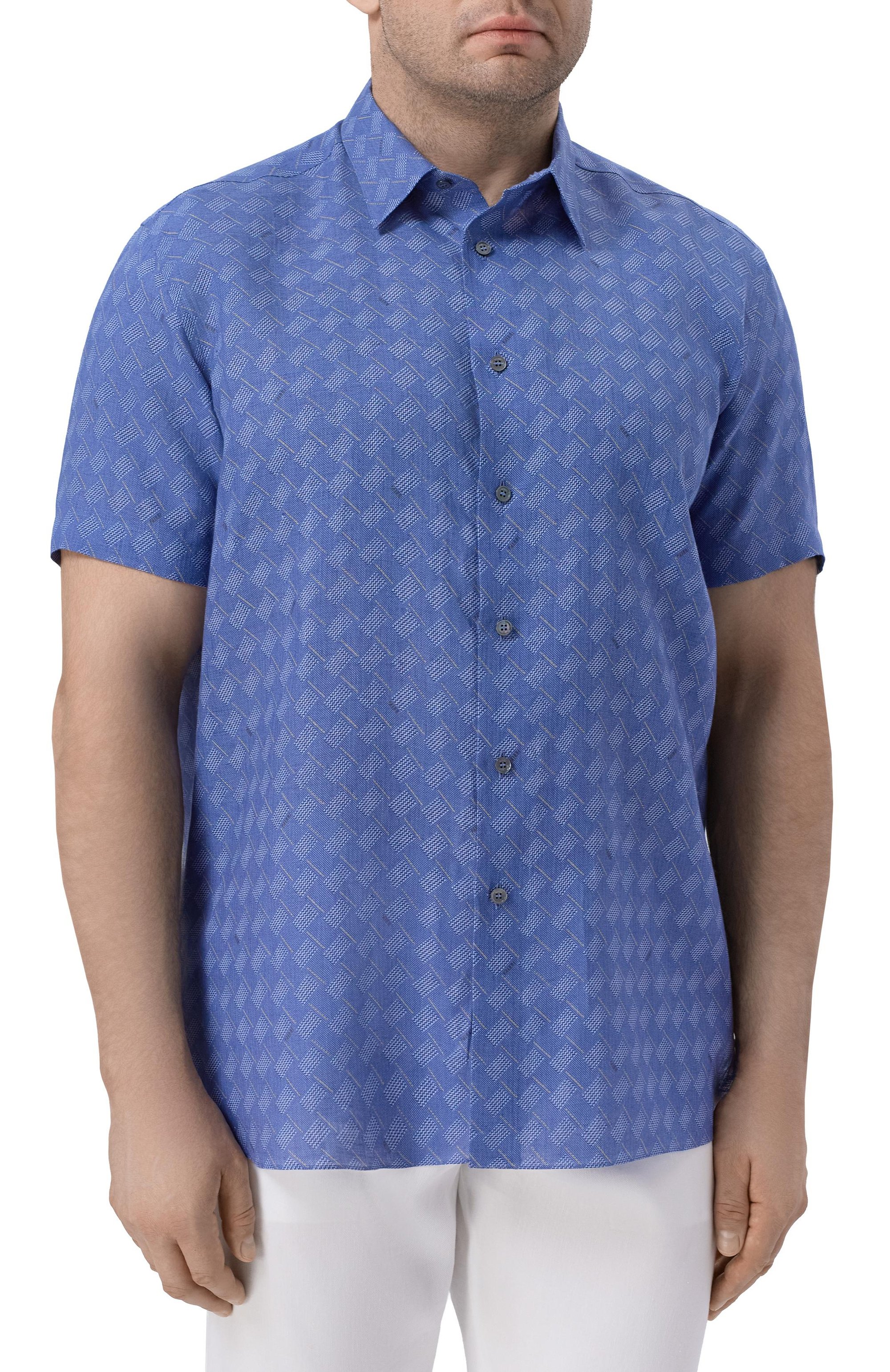 Льняная рубашка ZILLI синего цвета по цене 133000 руб., арт. SP0Z01M080087070F_002, фото 3 Льняная рубашка ZILLI, арт. SP0Z01M080087070F_002, фото 3