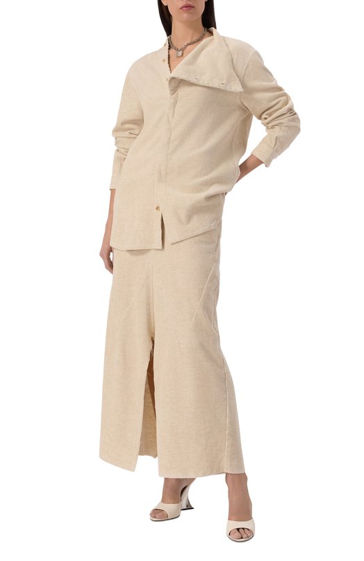 Вельветовая рубашка Rick Owens RP02E4242/MLC Бежевый  RP02E4242/MLC Фото 2