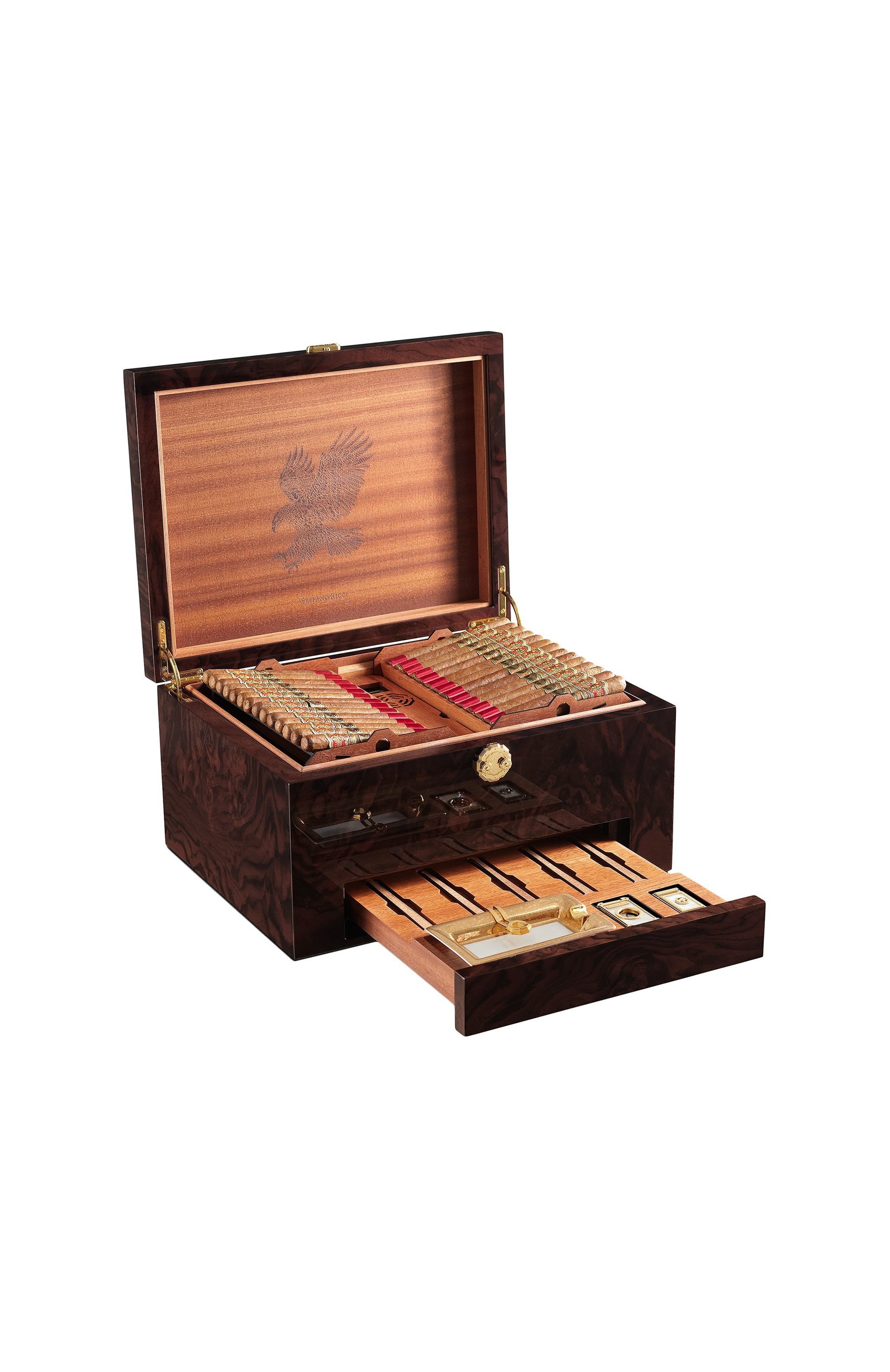 Настольный хьюмидор для 72 сигар STEFANO RICCI, арт. 0BSG72MP0/BRW001/C. 8030/C. 8030_1, фото 1