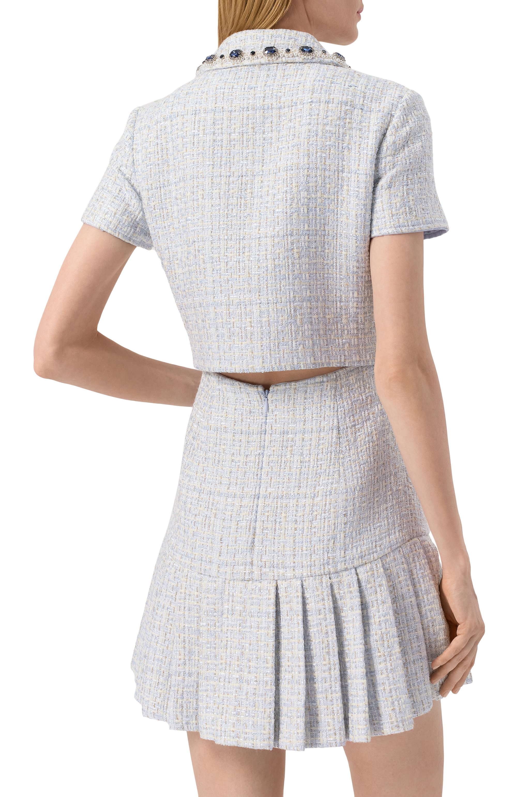 Твидовое платье SELF-PORTRAIT, арт. SS25008SBL, фото 4