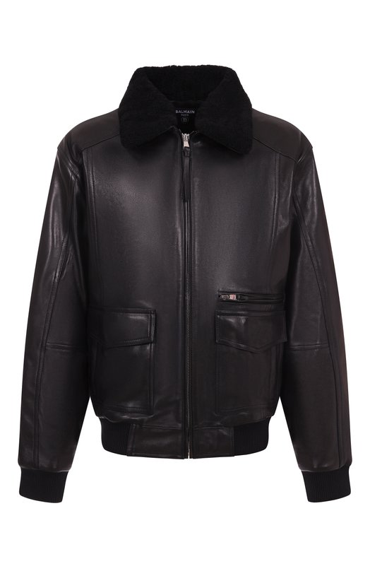 Кожаный бомбер Balmain FH0TF998/LC62 Чёрный FH0TF998/LC62
