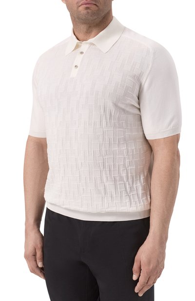 Поло из хлопка и шелка STEFANO RICCI кремового цвета по цене 130000 руб., арт. K818098P13/F25279, фото 3 Поло из хлопка и шелка STEFANO RICCI, арт. K818098P13/F25279, фото 3