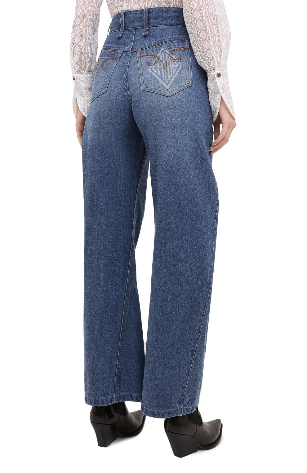 Джинсы CHLOÉ синего цвета по цене 96300 руб., арт. CHC20WDP01154, фото 4 Джинсы CHLOÉ, арт. CHC20WDP01154, фото 4